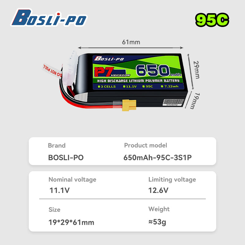 보스리포 P7 버전 650mAh 95C 리포 배터리 3 - Drone Battery 3S 리뷰 및 가격